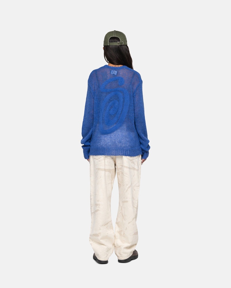 Blue Stüssy S Loose Knit Sweater | UAE RPM864051