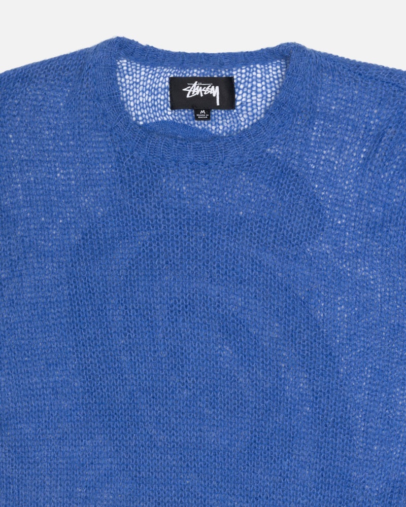 Blue Stüssy S Loose Knit Sweater | UAE RPM864051