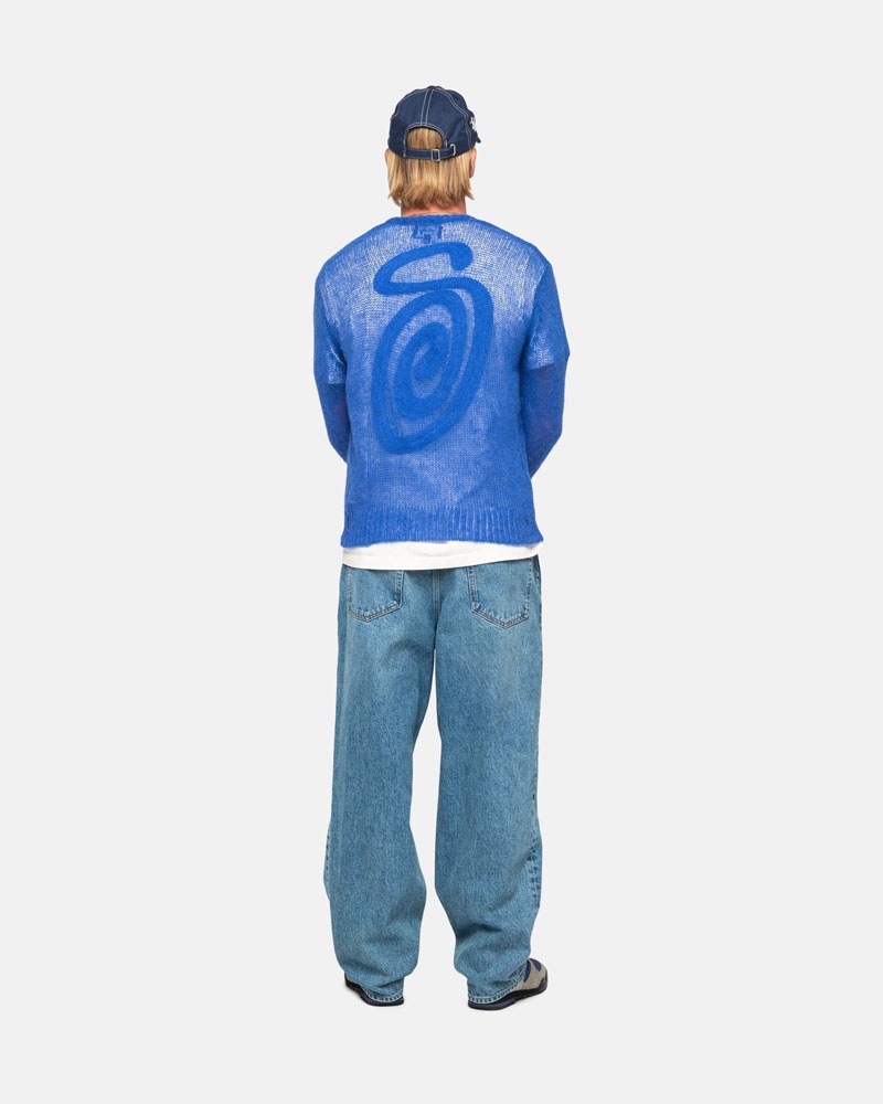 Blue Stüssy S Loose Knit Sweater | UAE RPM864051