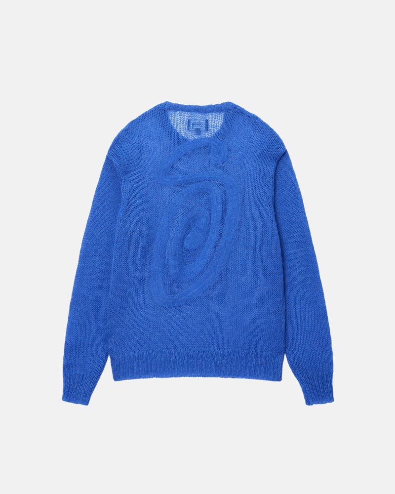 Blue Stüssy S Loose Knit Sweater | UAE RPM864051