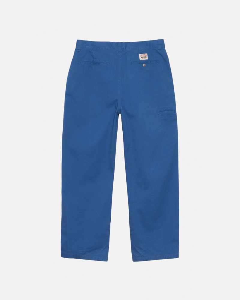 Blue Stüssy Workgear Trouser Twill Pants | UAE XAJ630742