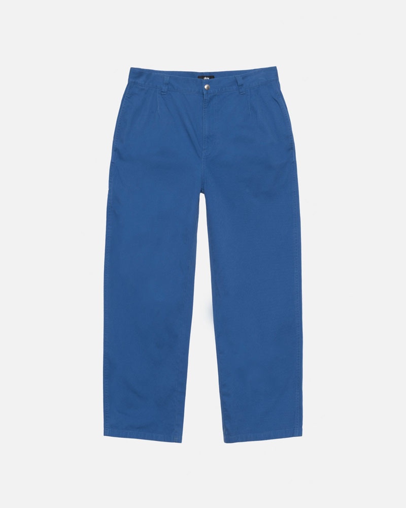 Blue Stüssy Workgear Trouser Twill Pants | UAE XAJ630742