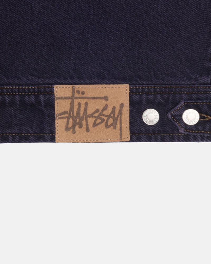 Blue Stüssy Zip Work Denim Jacket | UAE NBM389072