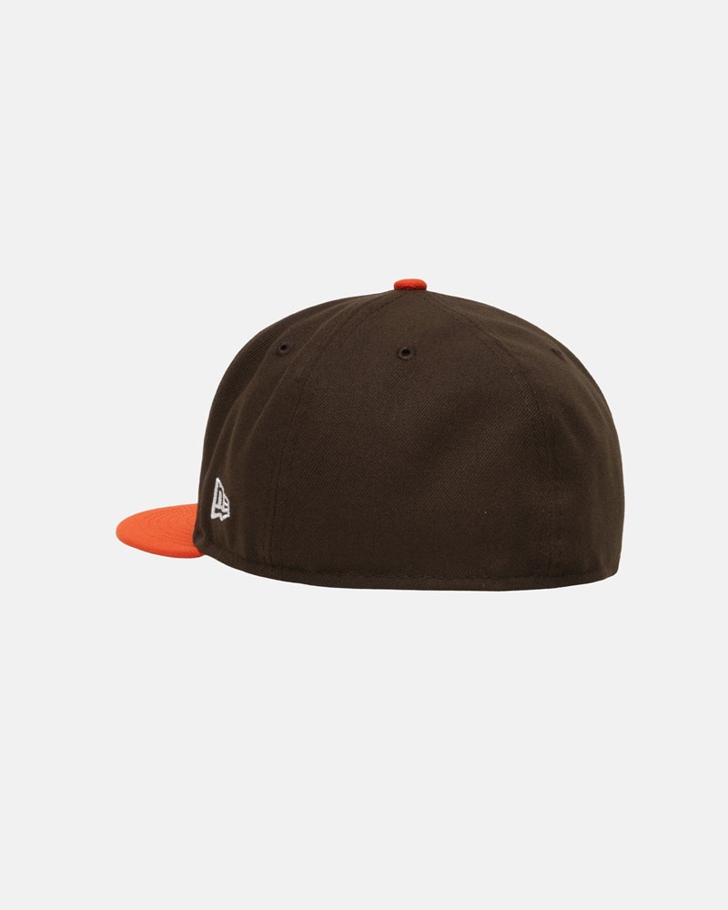 Brown Orange Stüssy New Era 59Fifty Curly S Cap | UAE BQI657809