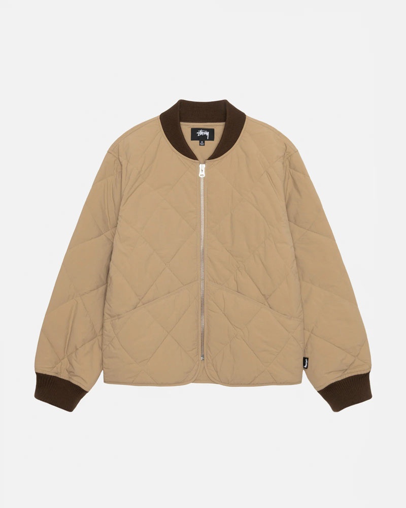 Brown Stüssy 8 Ball Quilted Liner Jacket | UAE LEH201957