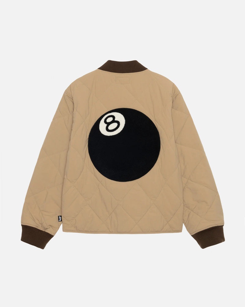 Brown Stüssy 8 Ball Quilted Liner Jacket | UAE LEH201957