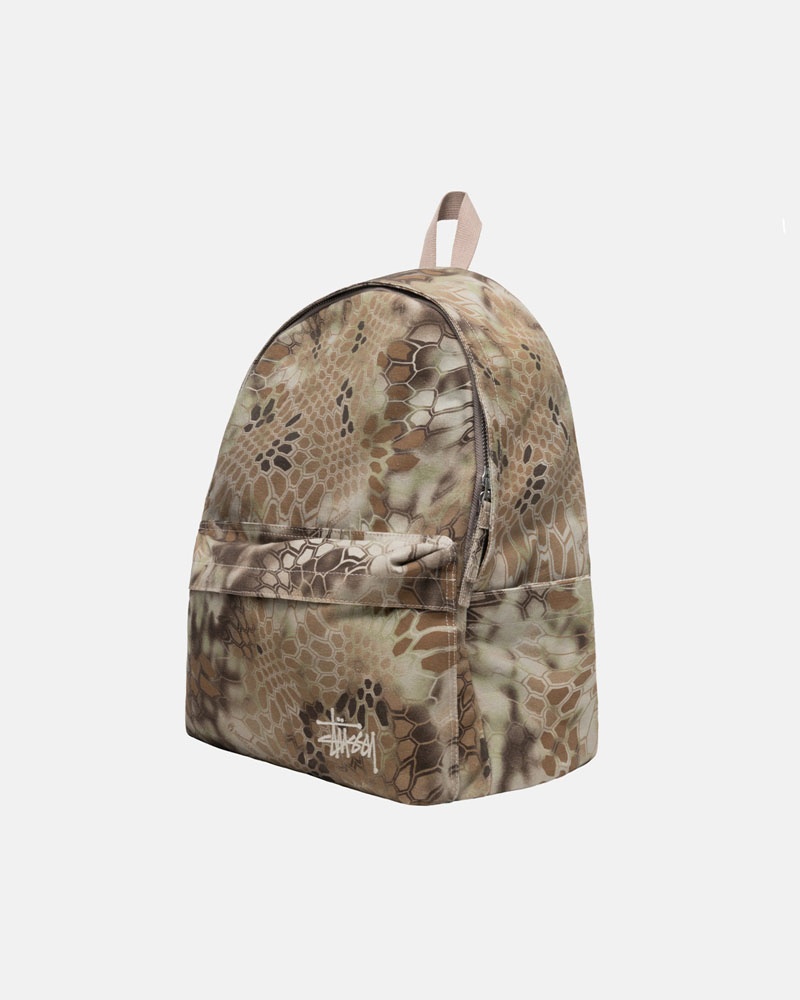 Brown Stüssy Canvas Backpack | UAE FKR695231