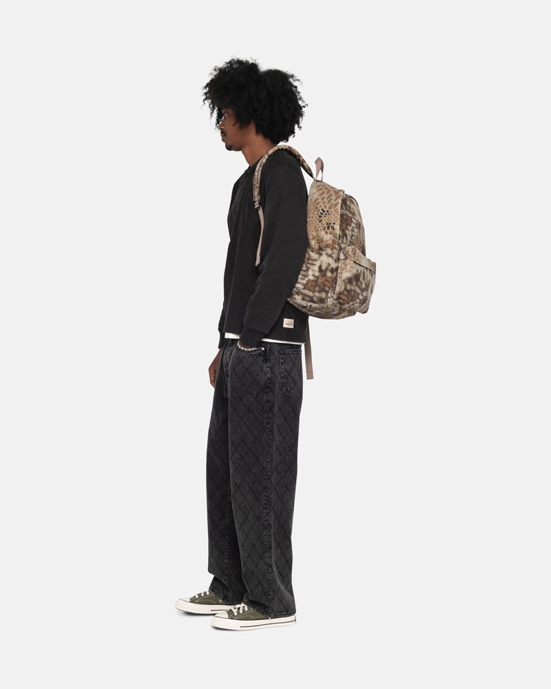 Brown Stüssy Canvas Backpack | UAE FKR695231