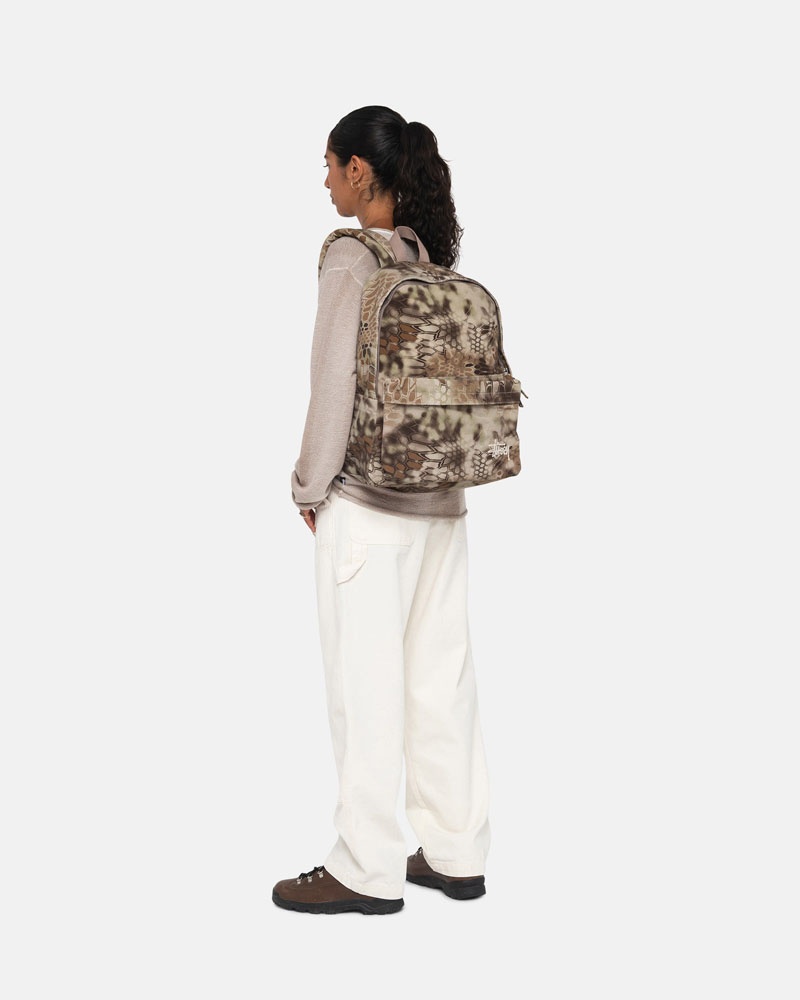 Brown Stüssy Canvas Backpack | UAE FKR695231