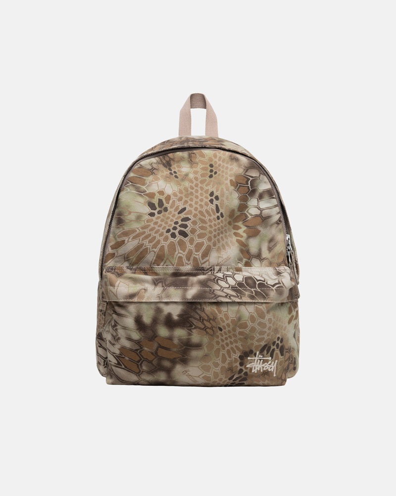 Brown Stüssy Canvas Backpack | UAE FKR695231