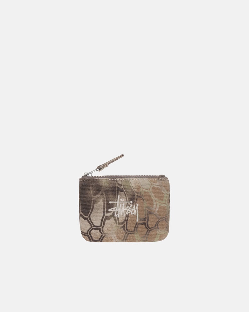 Brown Stüssy Canvas Coin Pouch Wallet | UAE ELH402715