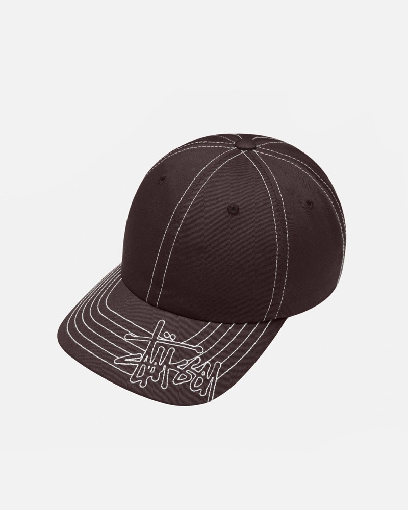 Brown Stüssy Low Pro Basic Stitch Strapback Cap | UAE BEH870395