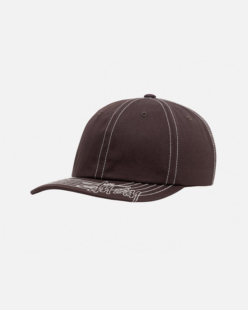 Brown Stüssy Low Pro Basic Stitch Strapback Cap | UAE BEH870395