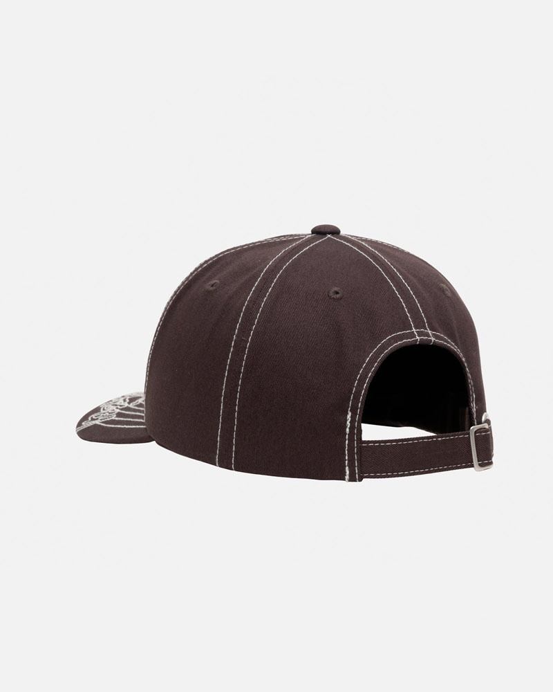 Brown Stüssy Low Pro Basic Stitch Strapback Cap | UAE BEH870395