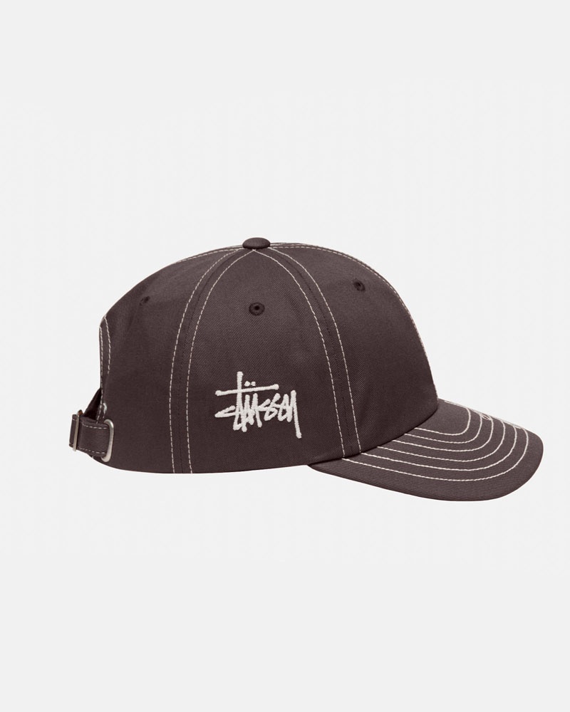 Brown Stüssy Low Pro Basic Stitch Strapback Cap | UAE BEH870395