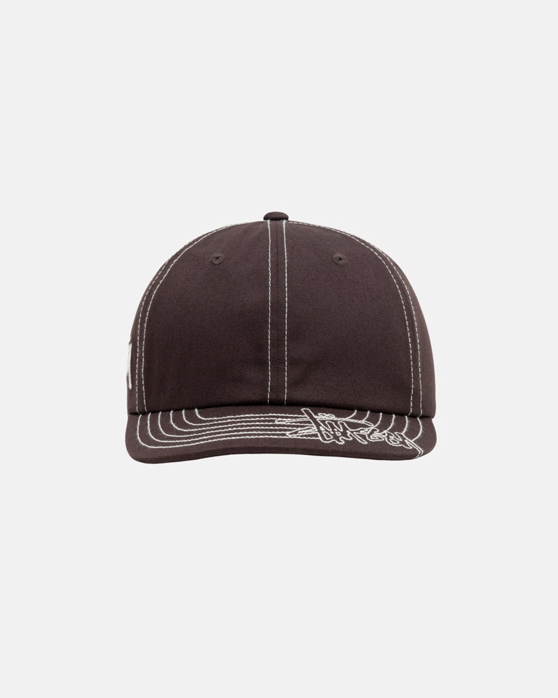 Brown Stüssy Low Pro Basic Stitch Strapback Cap | UAE BEH870395