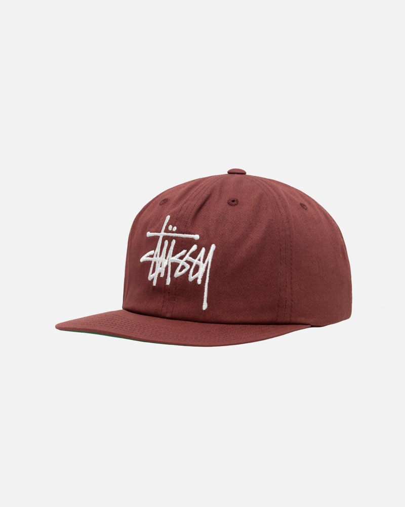 Brown Stüssy Mid-Depth Basic Strapback Cap | UAE HYG130742