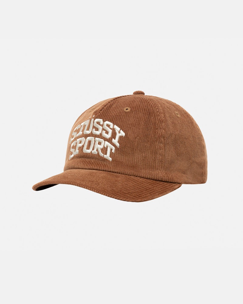 Brown Stüssy Mid-Depth Sport Arch Strapback Cap | UAE LZH307842