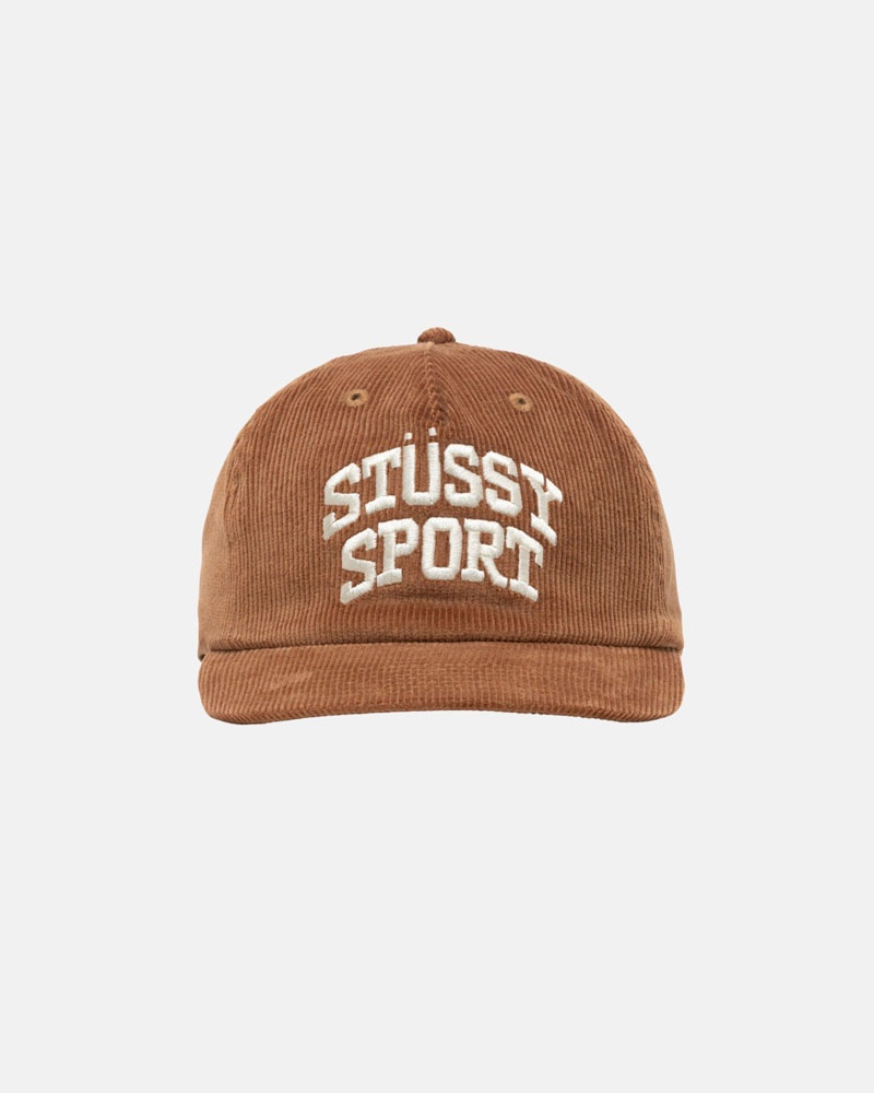 Brown Stüssy Mid-Depth Sport Arch Strapback Cap | UAE LZH307842