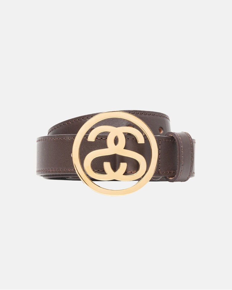 Brown Stüssy SS-Link Buckle Belt | UAE MXK154237