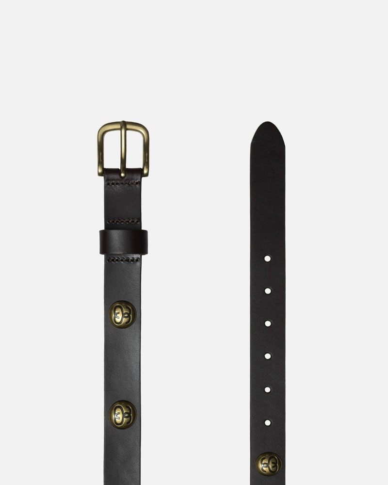 Brown Stüssy SS-Link Studded Belt | UAE VYD671325