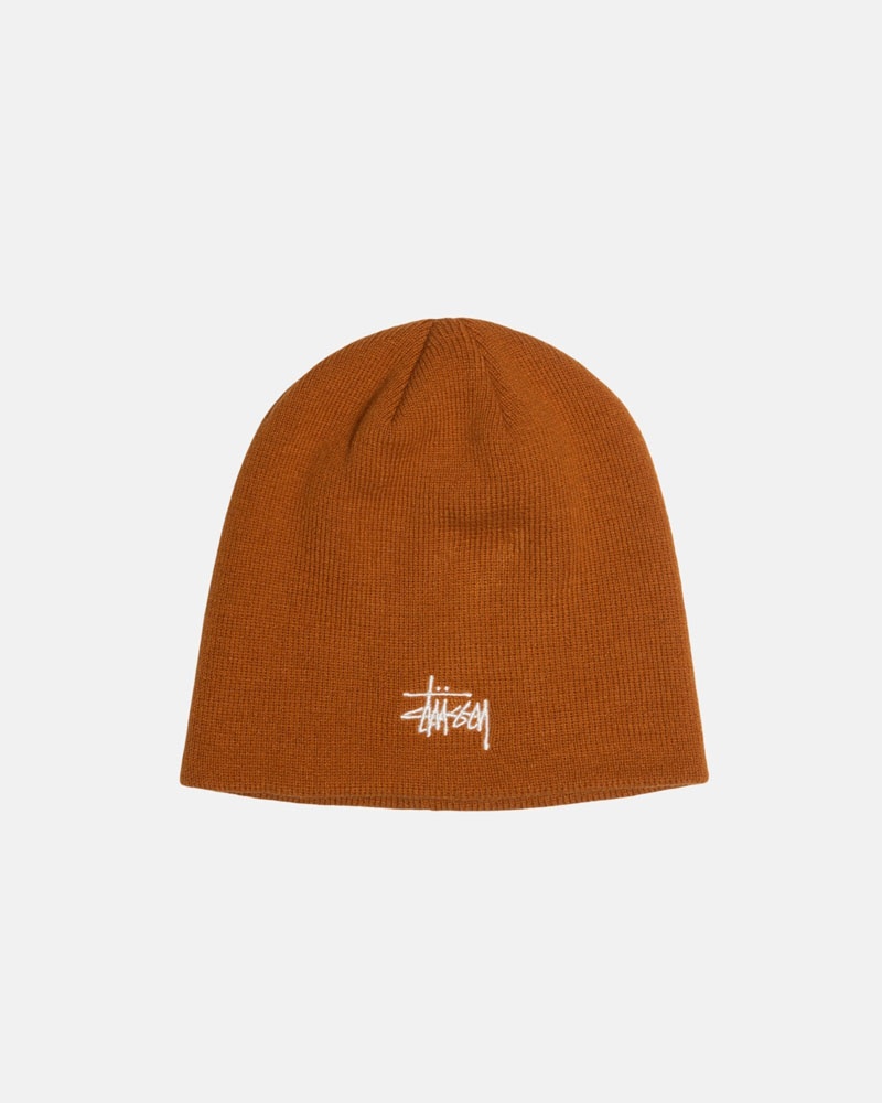 Brown Stüssy Skullcap Basic Beanie | UAE UXB604529