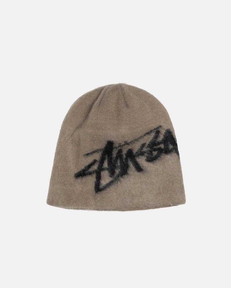 Brown Stüssy Skullcap Brushed Out Stock Beanie | UAE DFO802951