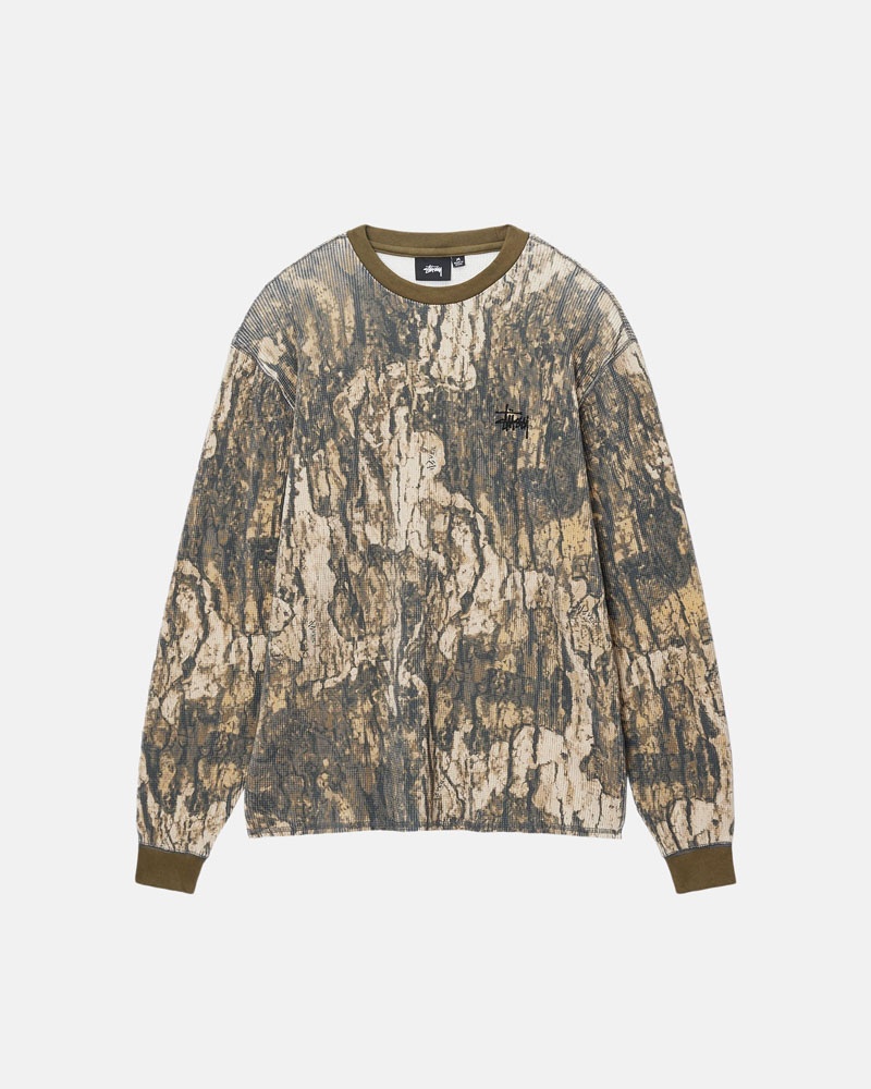 Camo Stüssy Basic Stock LS Thermal Sweater | UAE AWQ073942