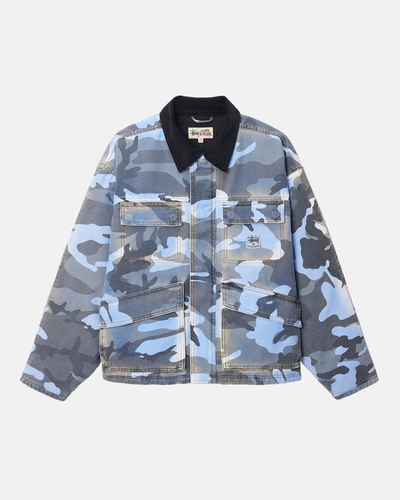 Camo Stüssy Shop Spray Dye Canvas Jacket | UAE TXI708126