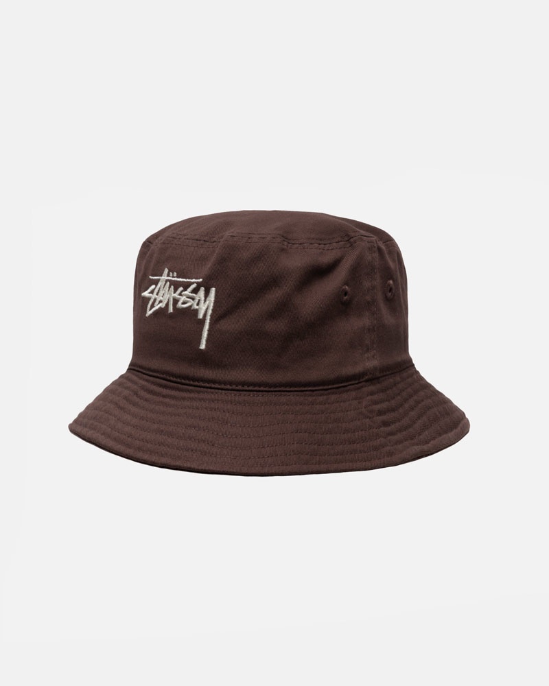 Chocolate Stüssy Bucket Big Stock Hat | UAE TQD375892