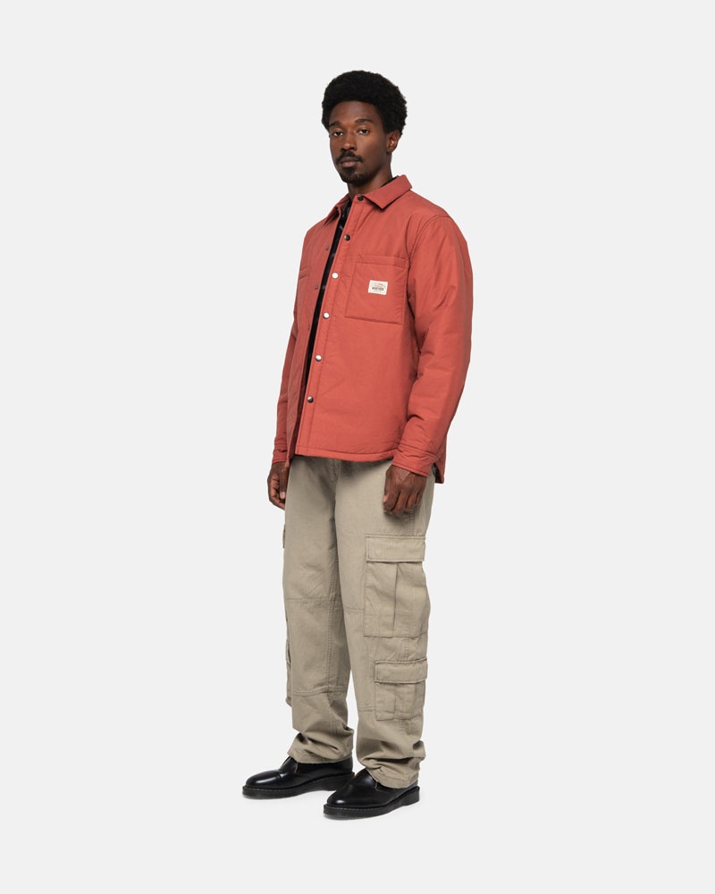 Dark Red Stüssy Padded Tech Over Shirts | UAE BCU408529