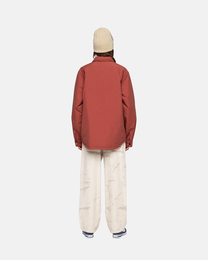 Dark Red Stüssy Padded Tech Over Shirts | UAE BCU408529