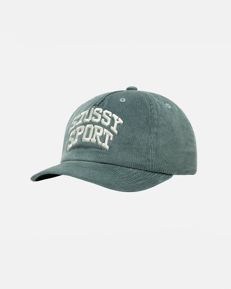 Dark Turquoise Stüssy Mid-Depth Sport Arch Strapback Cap | UAE HZY783524