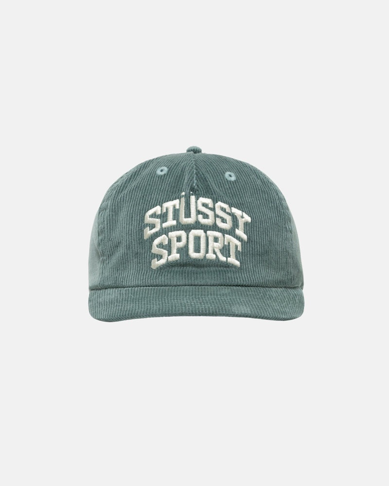 Dark Turquoise Stüssy Mid-Depth Sport Arch Strapback Cap | UAE HZY783524