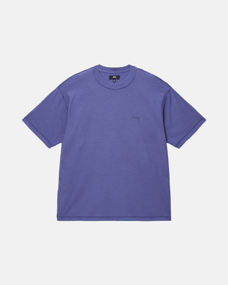 Deep Blue Stüssy Lazy T-Shirt | UAE PWL872351