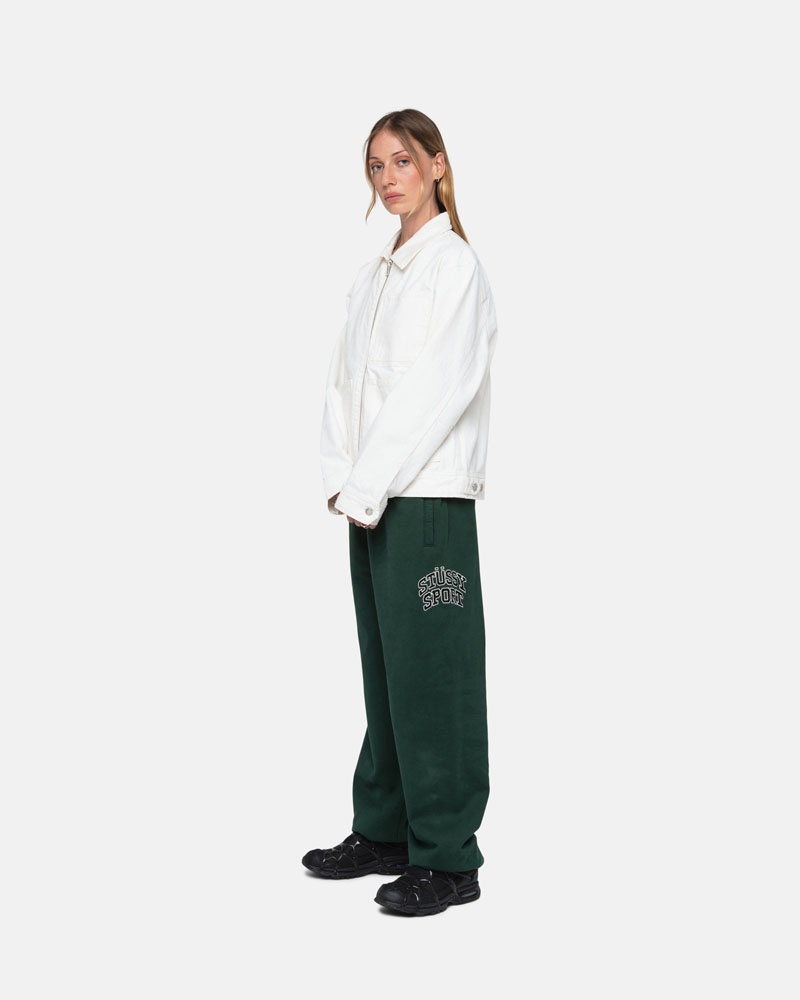 Deep Green Stüssy Sport Sweatpants | UAE TMJ024378