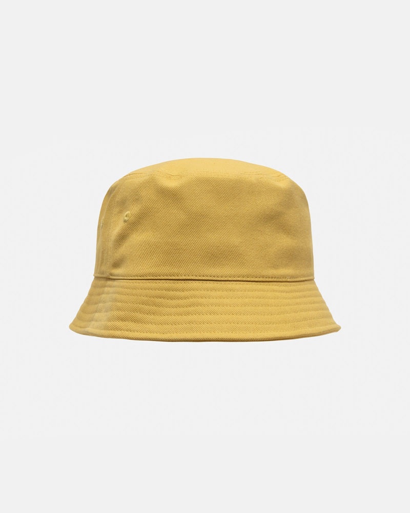 Gold Stüssy Deep Bucket SS Link Hat | UAE NKJ438165