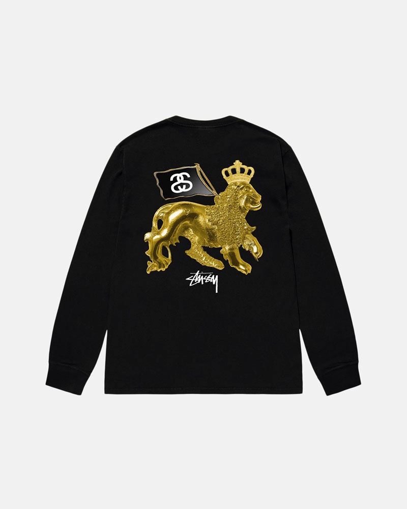 Gold Stüssy Gold Lion LS Tee Sweatshirt | UAE ZEN985731