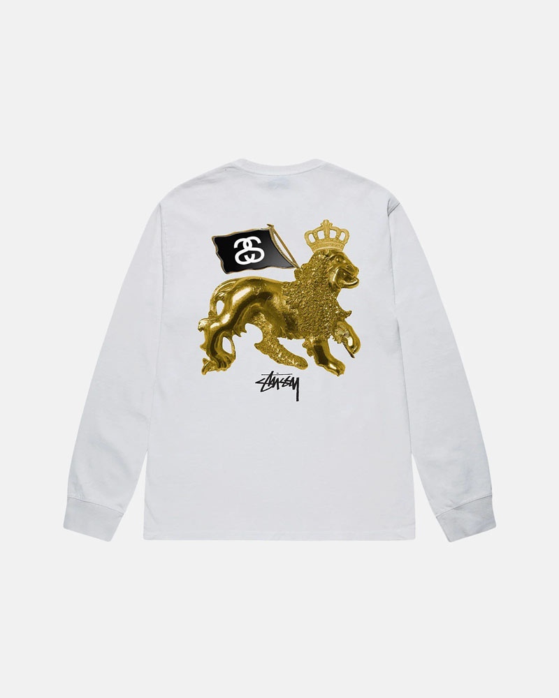 Gold Stüssy Gold Lion LS Tee Sweatshirt | UAE ZEN985731