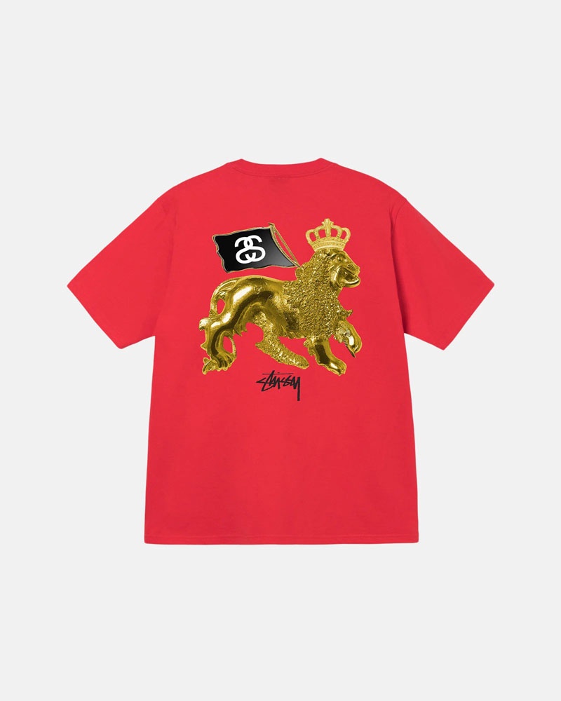 Gold Stüssy Gold Lion T-Shirt | UAE NPY153240