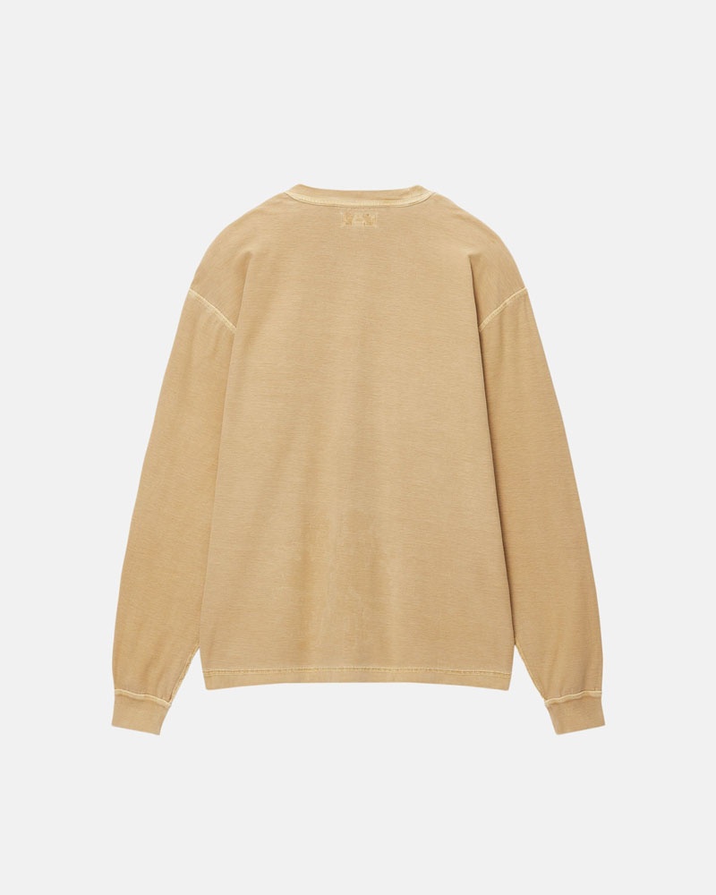 Gold Stüssy Lazy LS T-Shirt | UAE HAI357814