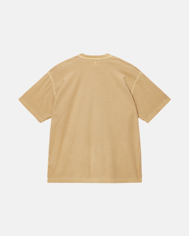 Gold Stüssy Lazy T-Shirt | UAE JZH715623