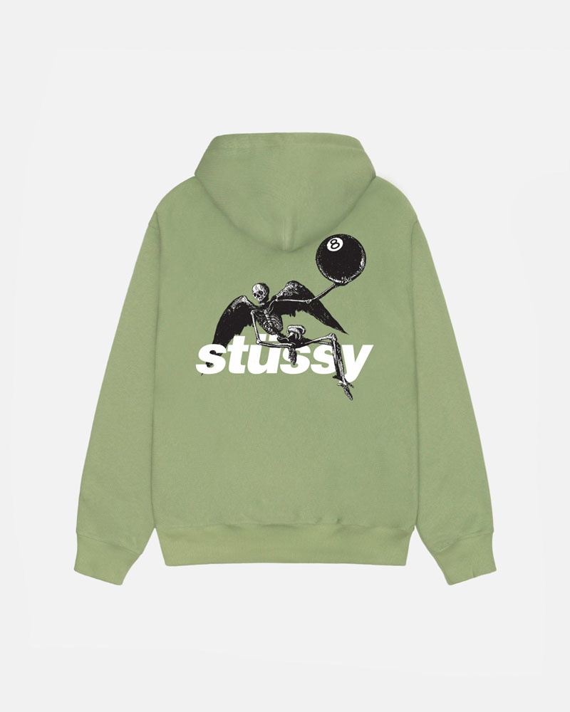 Green Stüssy Apocalypse Zip Hoodie | UAE HEG103695