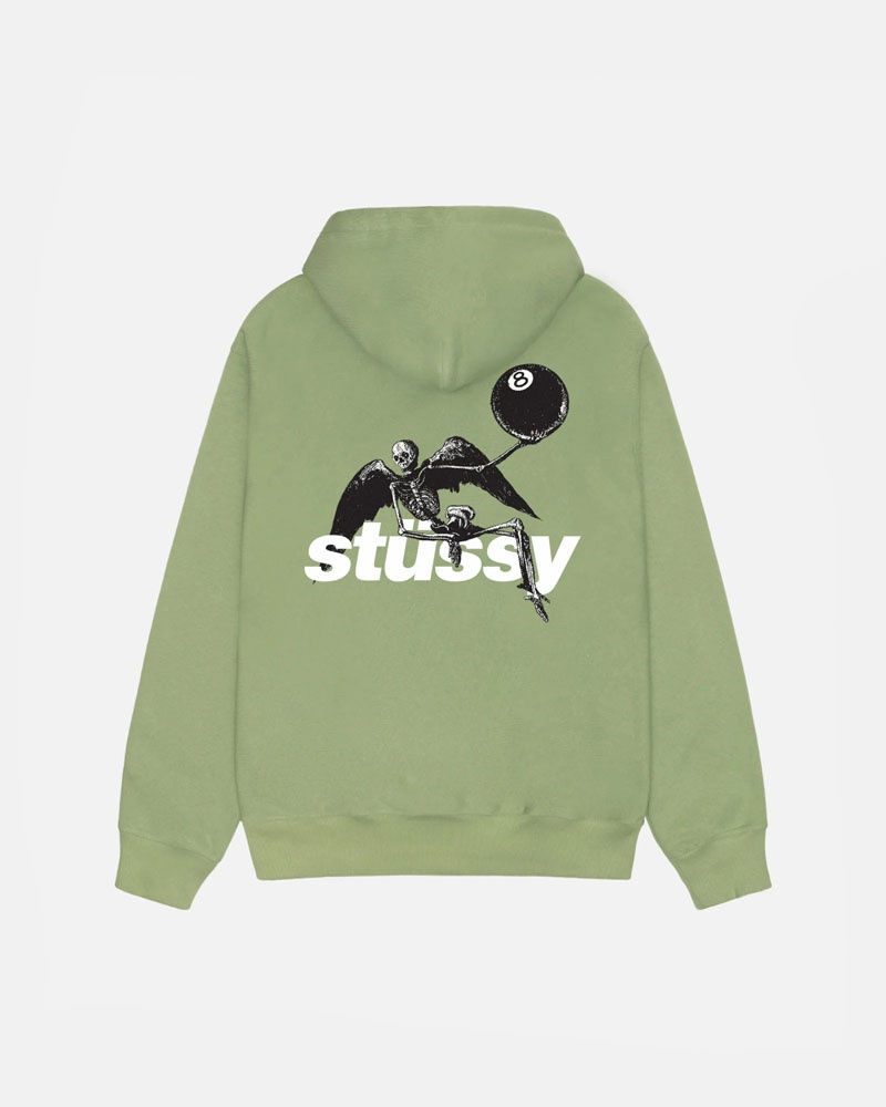 Green Stüssy Apocalypse Zip Moss Hoodie | UAE CNZ310567