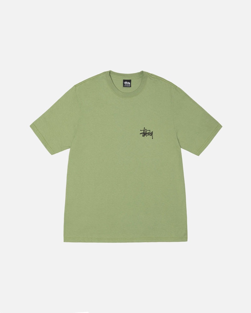 Green Stüssy Basic T-Shirt | UAE ZUL057396