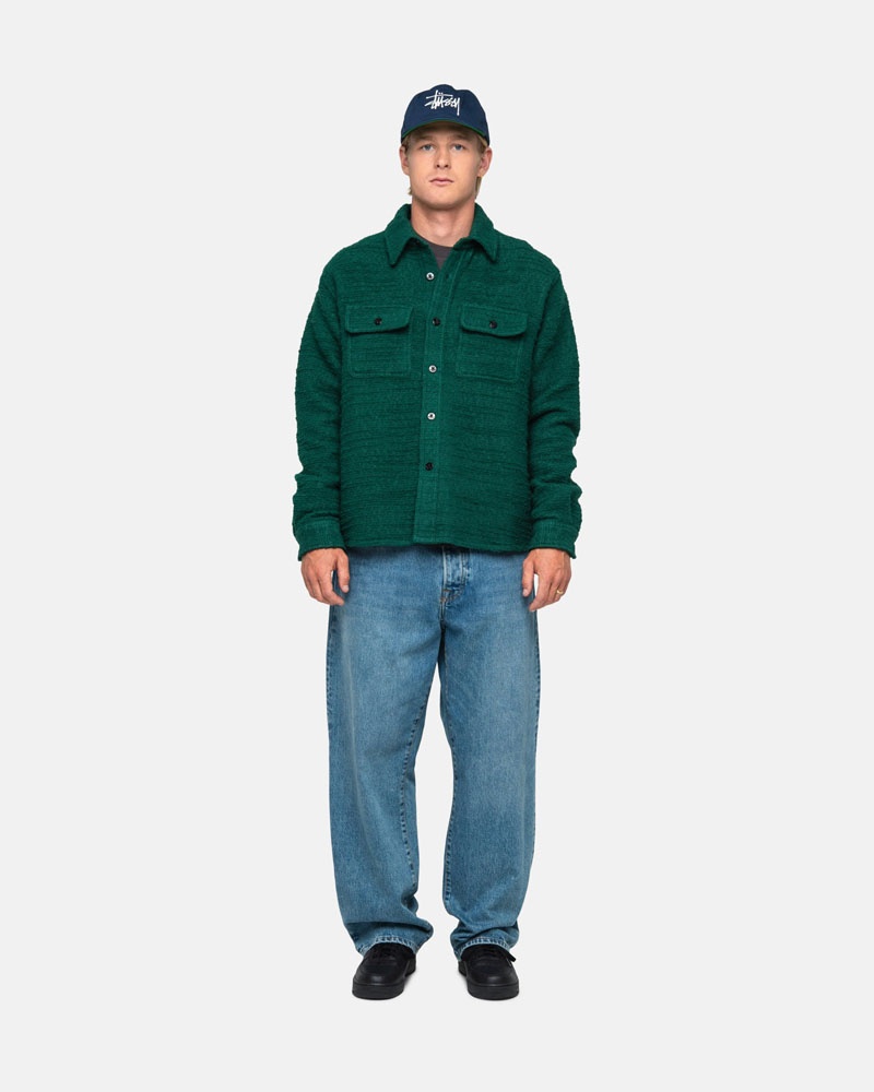 Green Stüssy Boucle Wool Cpo Shirts | UAE BUY902657