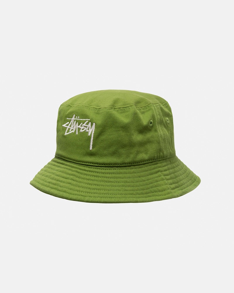 Green Stüssy Bucket Big Stock Hat | UAE LKB103854