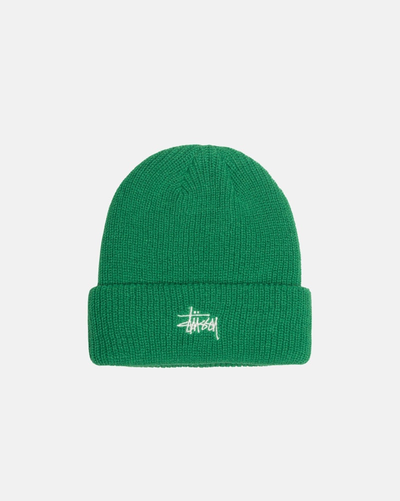 Green Stüssy Cuff Basic Beanie | UAE UVF879463