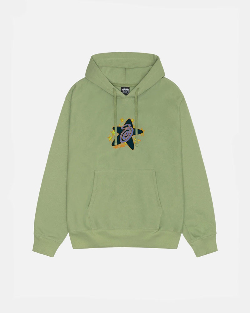 Green Stüssy Galaxy Moss Hoodie | UAE JBH340729