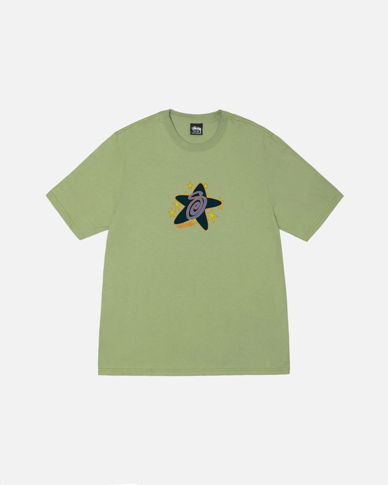 Green Stüssy Galaxy Moss T-Shirt | UAE HYT751402